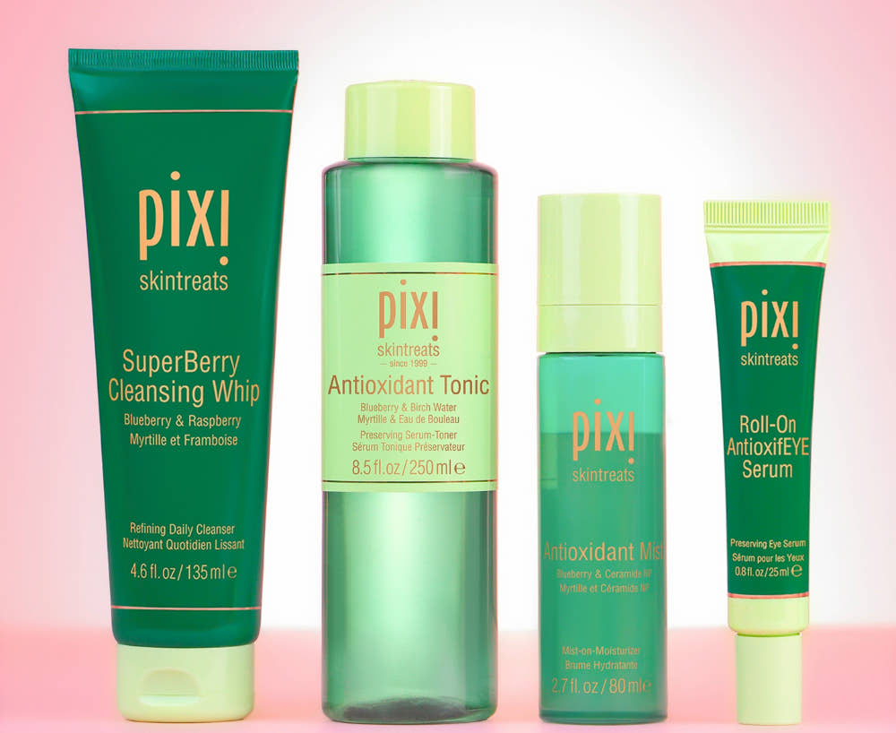 Antioxidant Essentials Bundle shown on a pink background