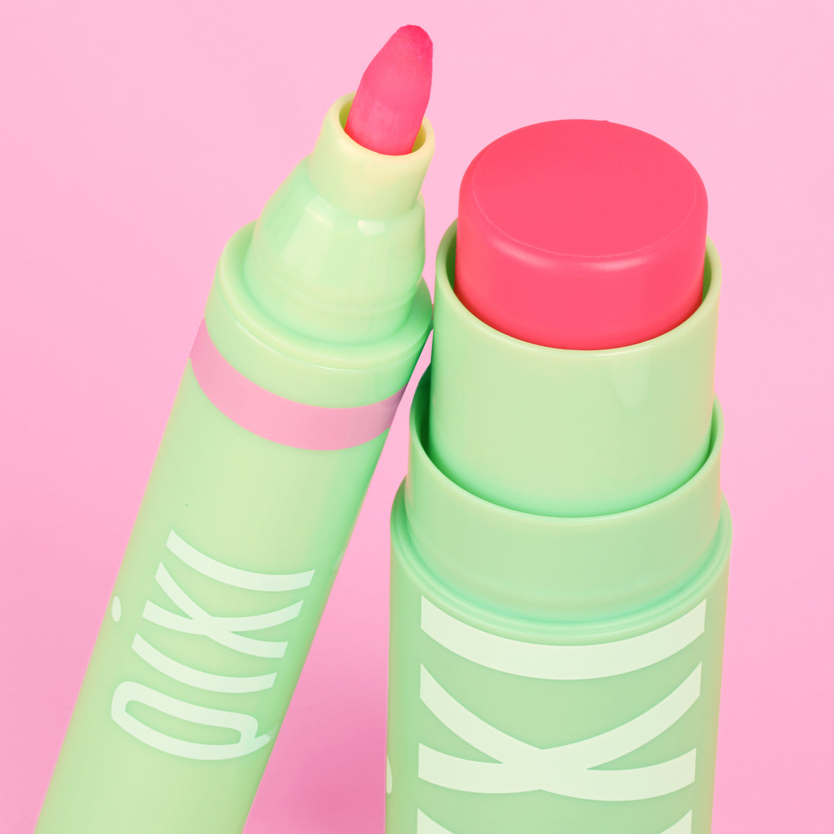 Everyday Glow Duo featuring LipBlush and +Hydra LipTreat on a pink background -